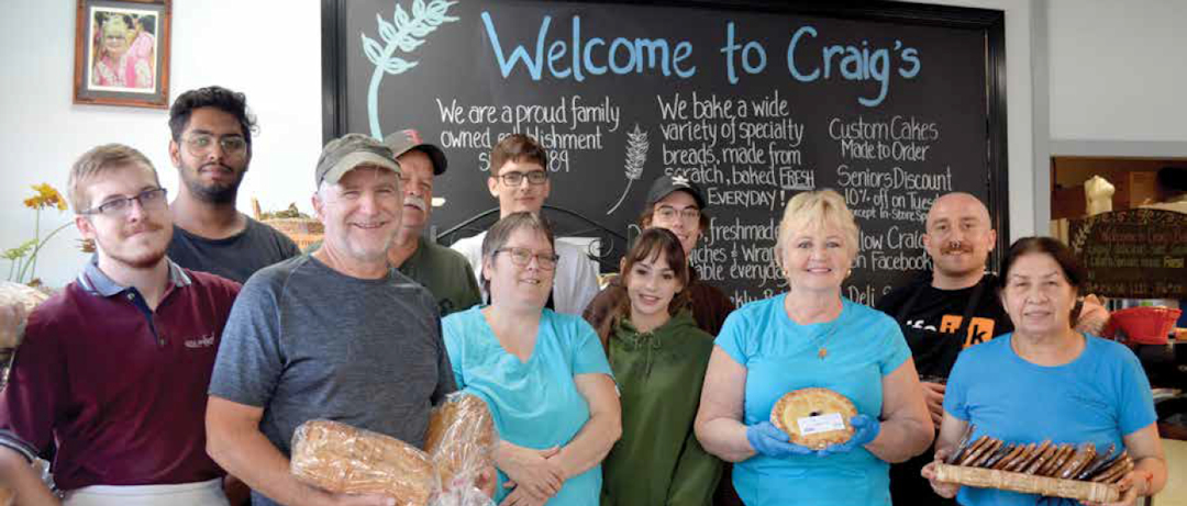 The staff at Craig’s Bakery in the Brock Shopping Centre